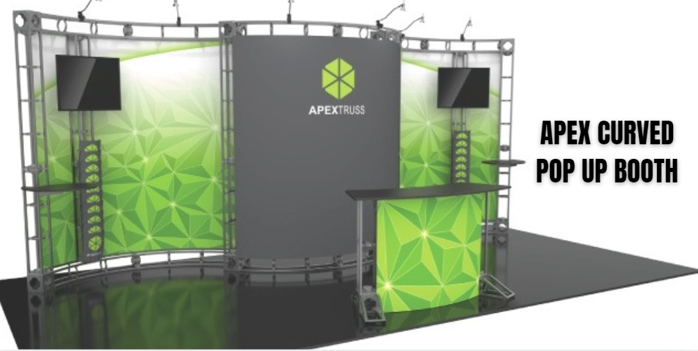 apex curved pop up booth