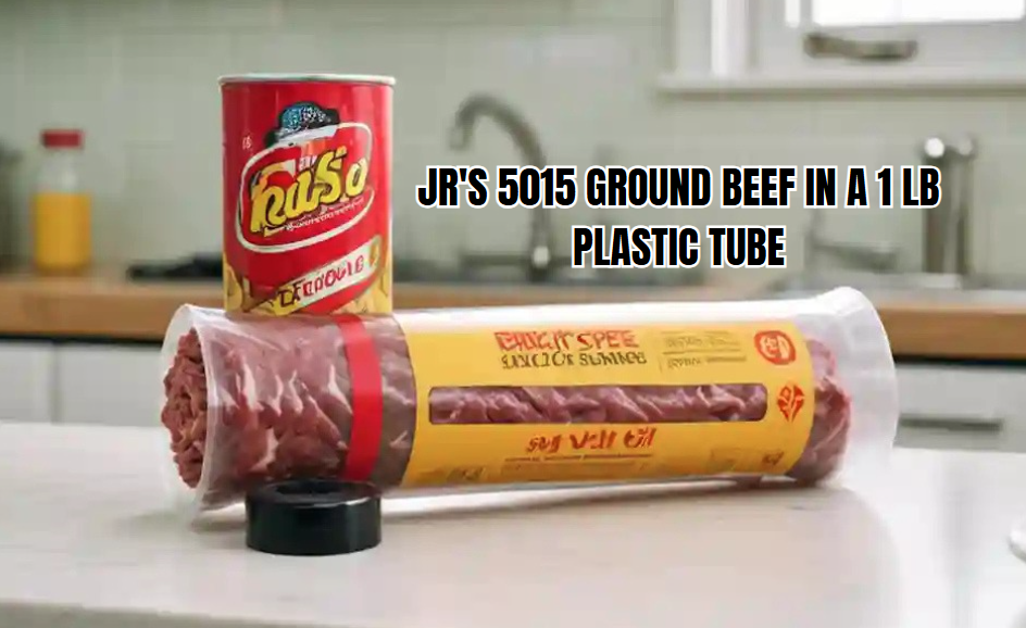 jr's 5015 ground beef in a 1 lb plastic tube